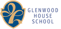 The logo for glenwood house school is blue and gold