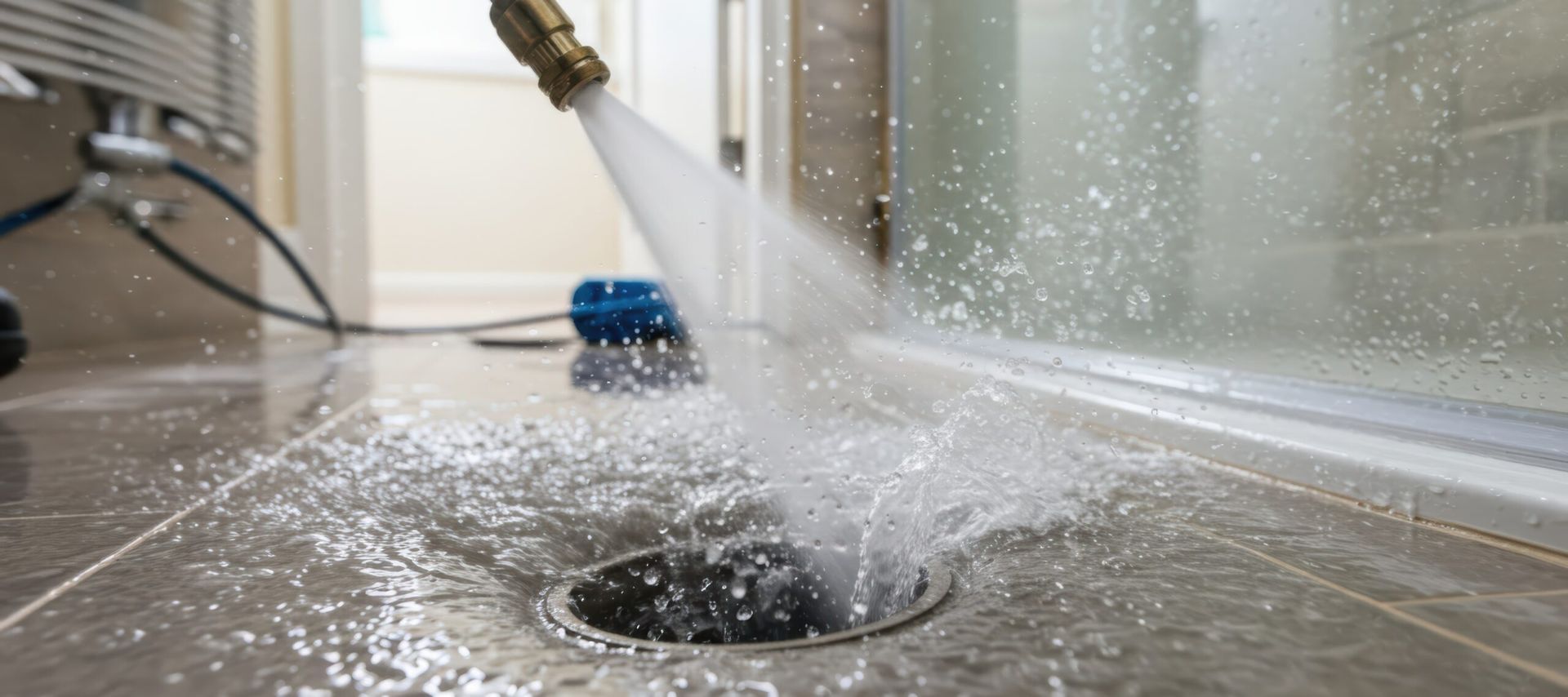 Black irrigation pipe assembly in a trench with sprinkler heads.