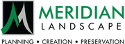 The logo for meridian landscape planning creation preservation