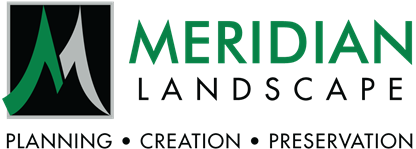 The logo for meridian landscape planning creation preservation