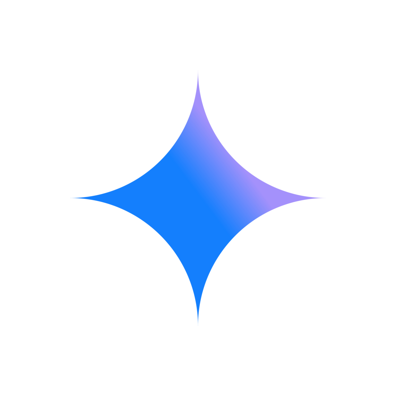 Blue and purple gradient four-pointed star.