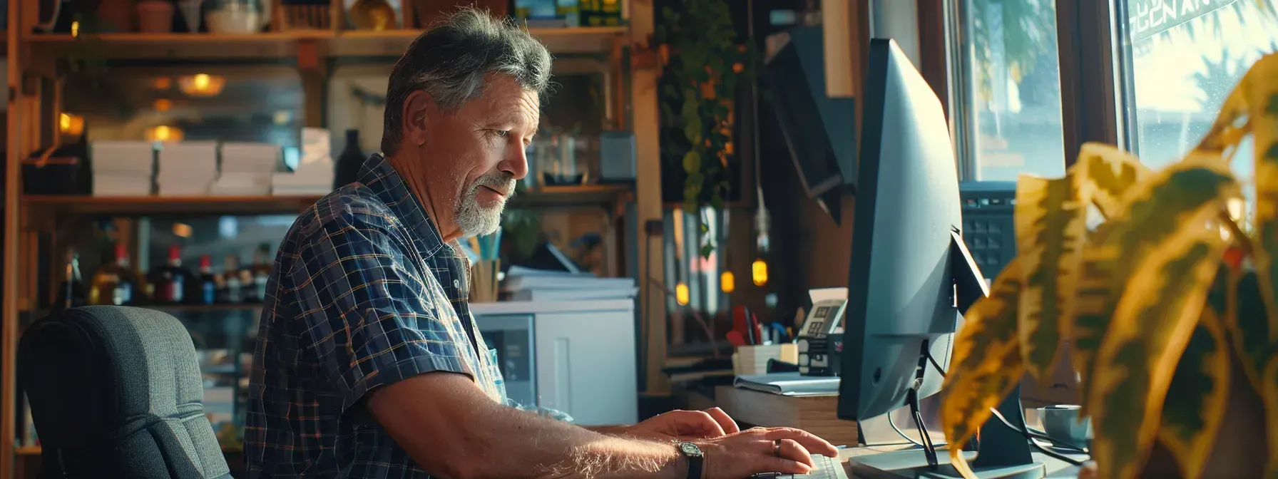 Sitting at Desk doing SEO- Forever Young Digital