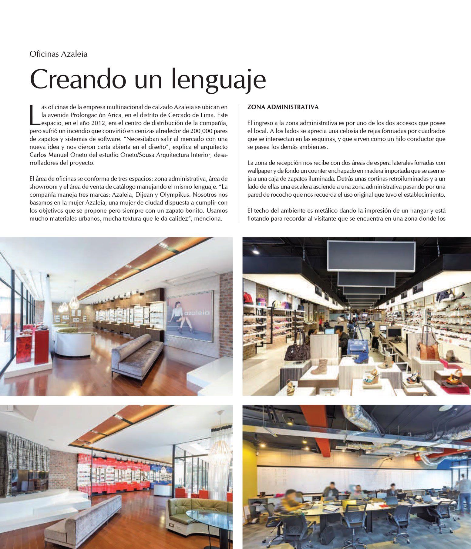 Un collage de fotografías de una sala de estar, una oficina y una tienda.