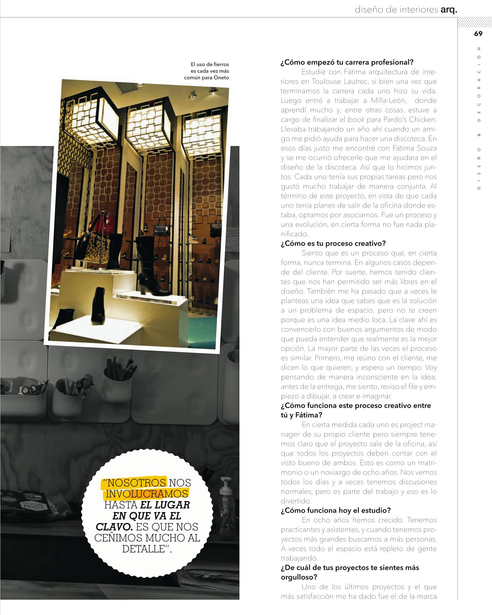 Una página de una revista con una foto de un baño.