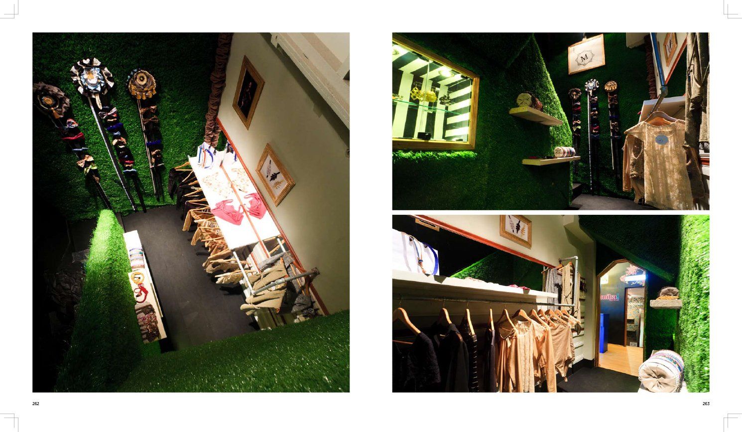 Un collage de fotos de una tienda con un cartel que dice vida.