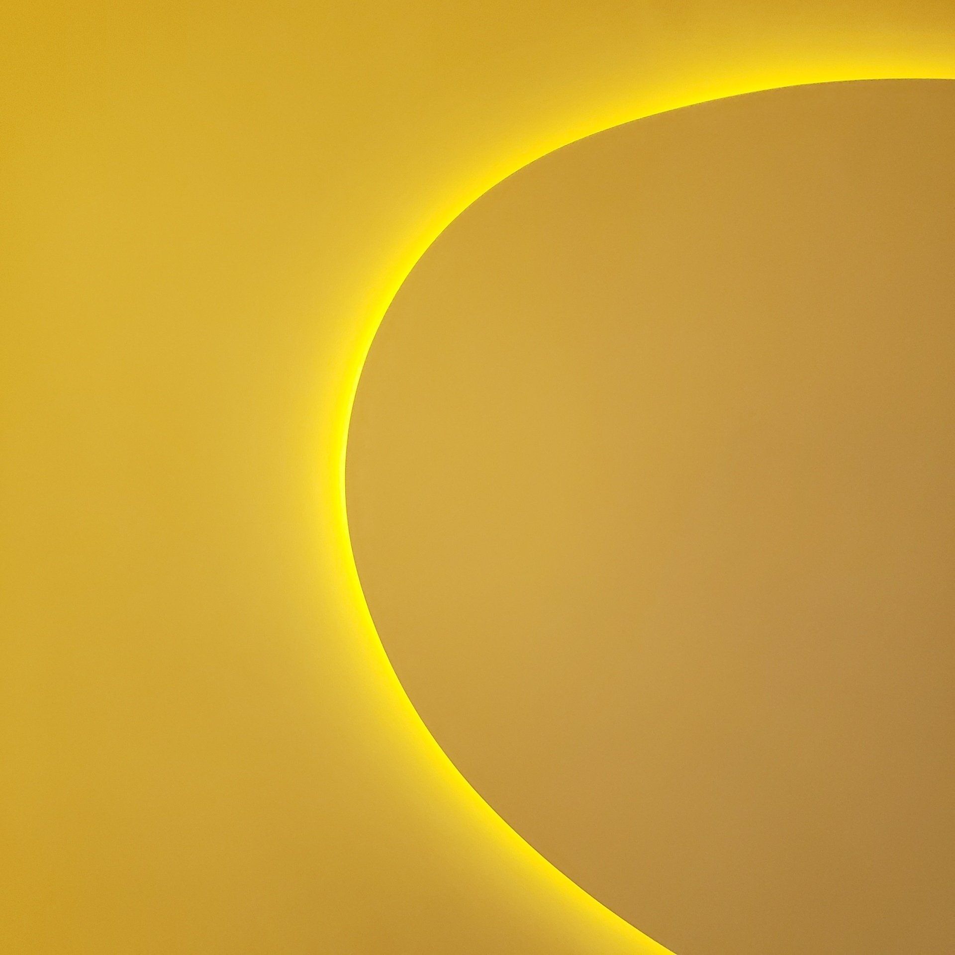 Un primer plano de un círculo amarillo sobre un fondo amarillo.