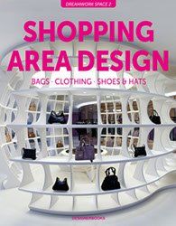 Un libro titulado area de compras diseño de bolsos, ropa, zapatos y sombreros.