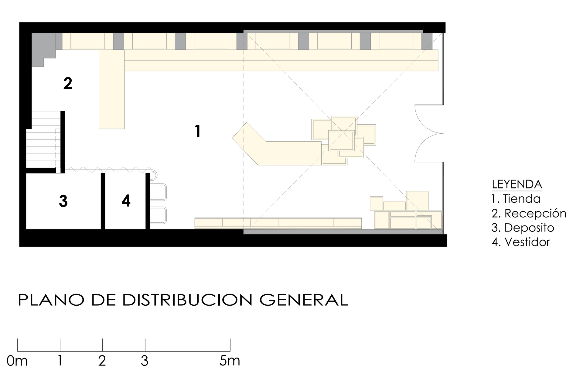 Un plano de un edificio en español.