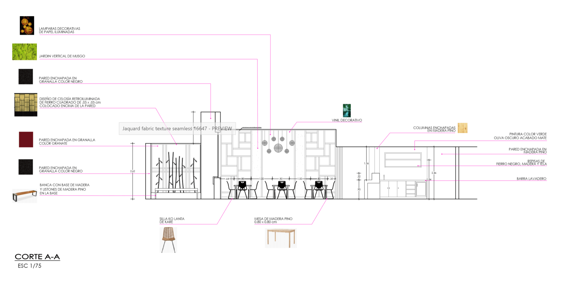 Un dibujo en blanco y negro de una casa con muebles.