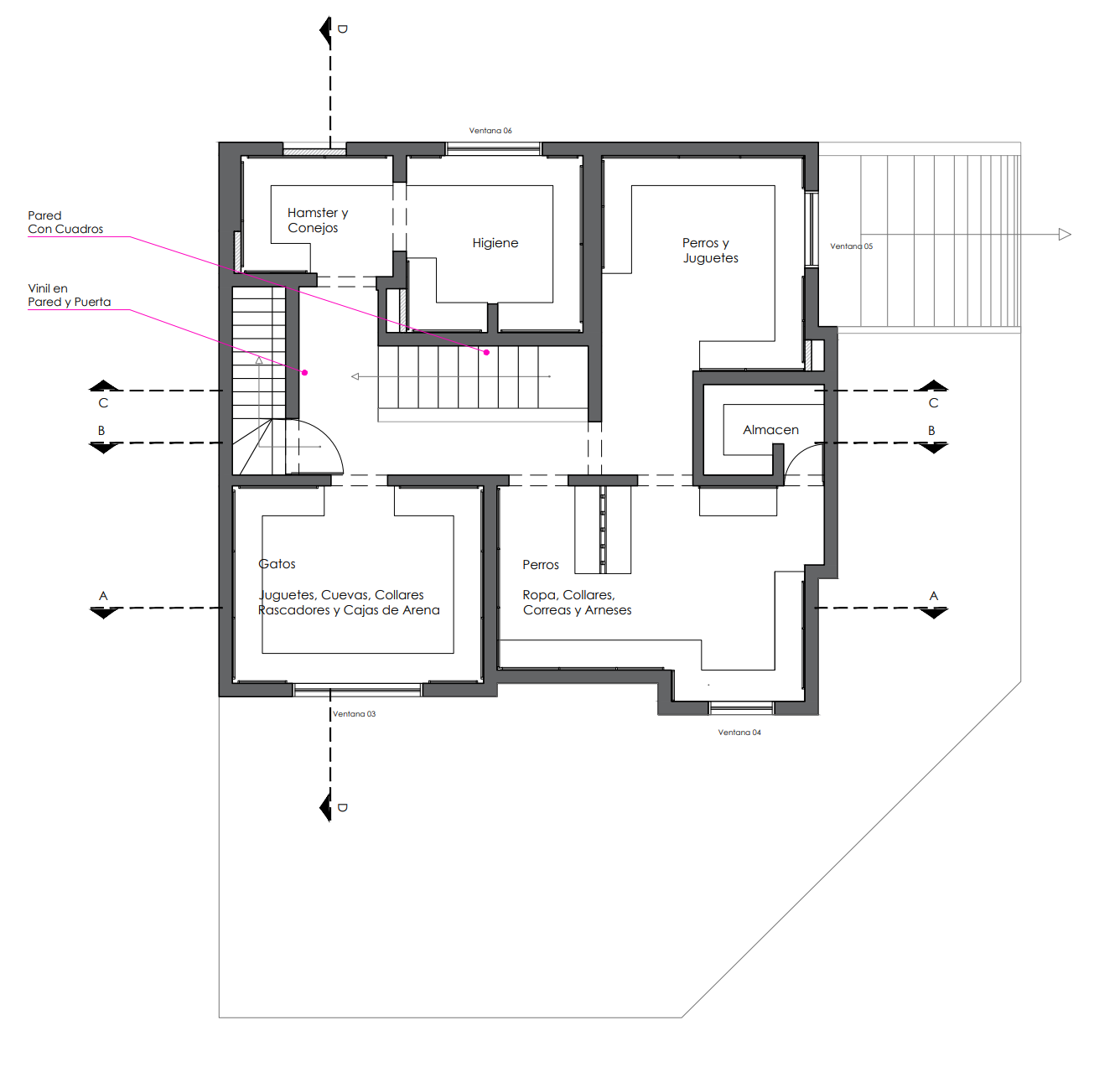 Un plano en blanco y negro de una casa.