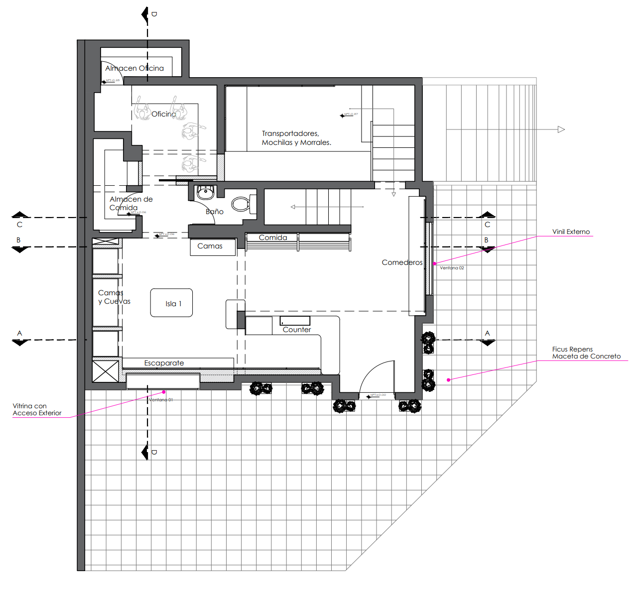 Un plano en blanco y negro de una casa.