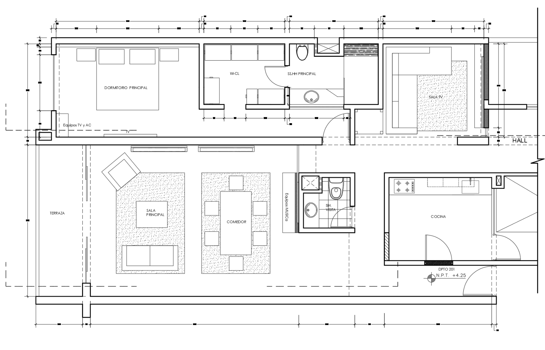 Un plano en blanco y negro de una casa.