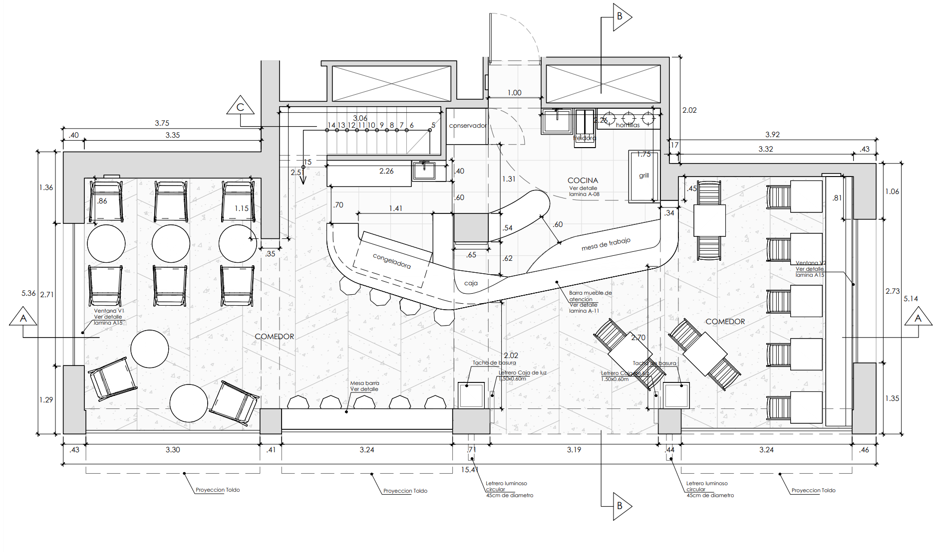 Un plano en blanco y negro de un edificio.