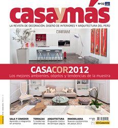 La portada de una revista con una sala de estar en ella.