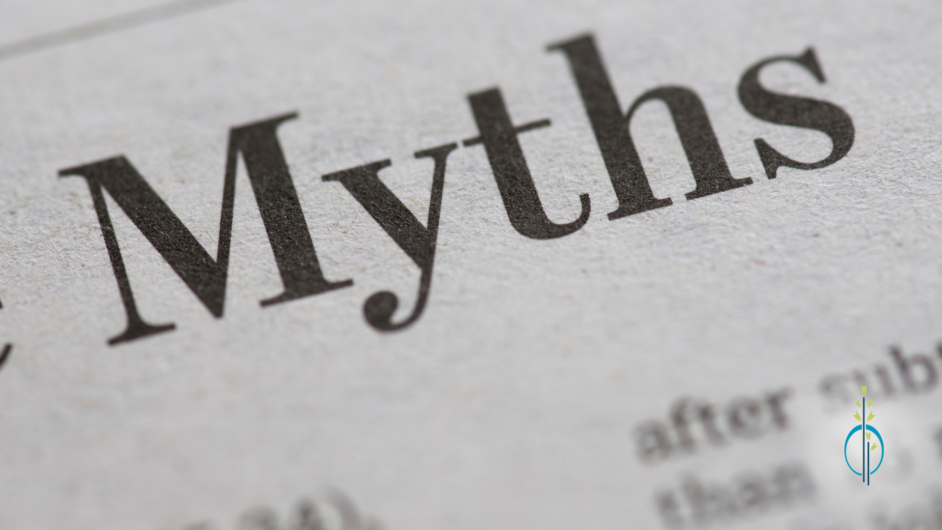 The word myths is written on a piece of paper