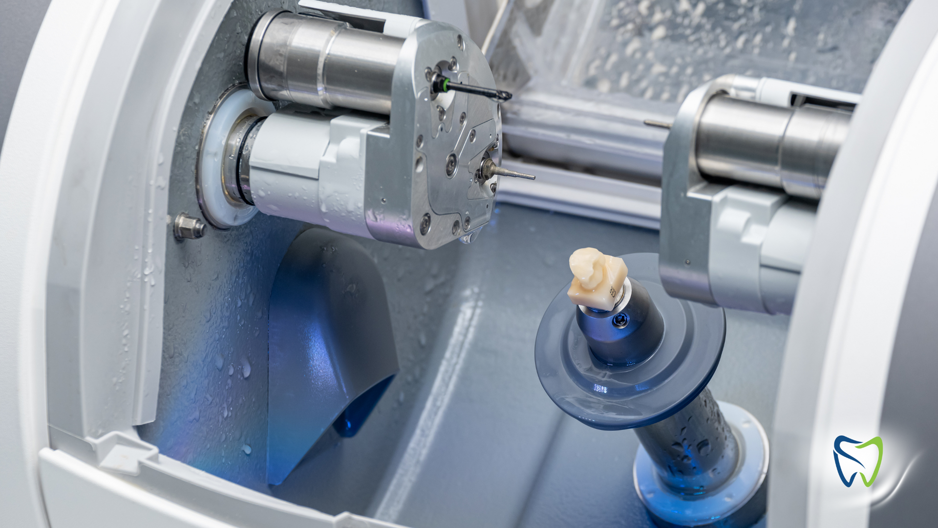 A close up of a dental machine with a tooth in it.