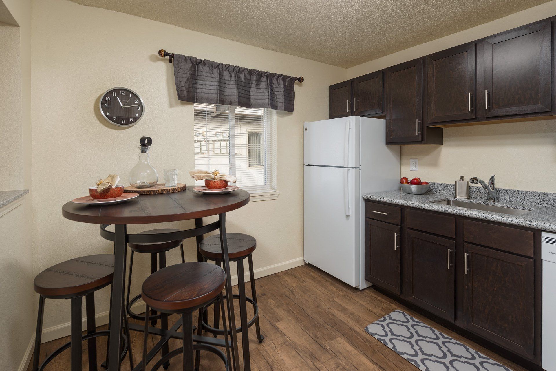 Westport Crossing Apartments kitchen with refrigerator.