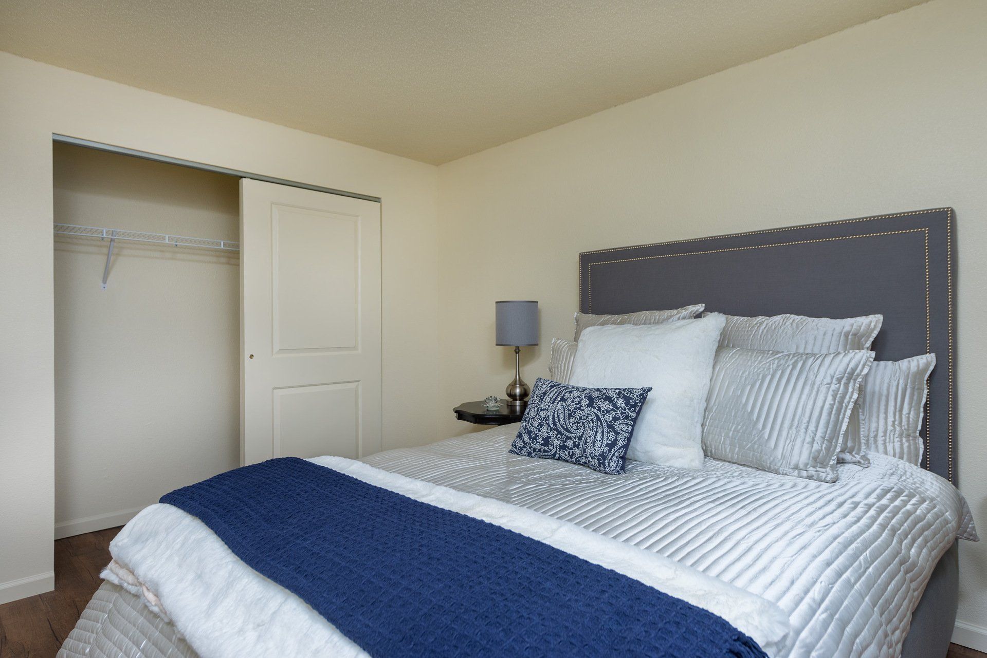 Westport Crossing Apartments bedroom - staged.