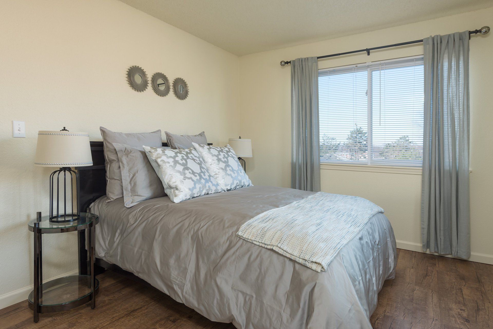 Westport Crossing Apartments bedroom - staged.