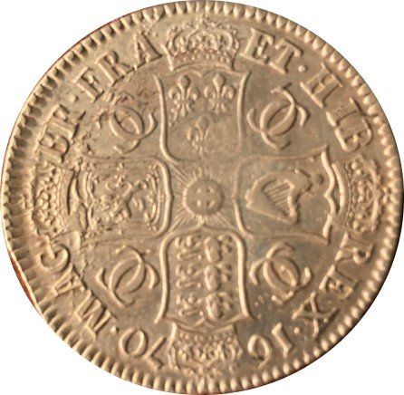 Charles II coin, back