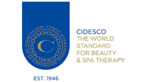 CIDESCO logo: blue shield with gold emblem and text,