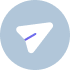 Telegram app logo: a white paper airplane inside a light blue circle with a purple line on the airplane.