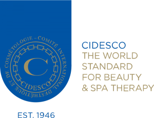 CIDESCO logo: blue and gold emblem with text 