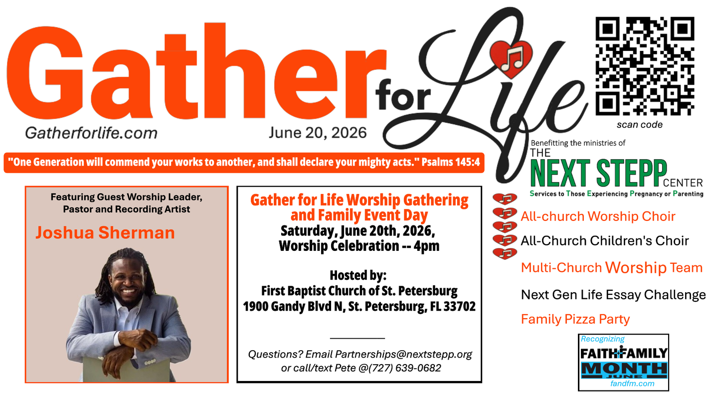 Gather For Life Worship Event in St. Petersburg, FL on June 20th, 2026