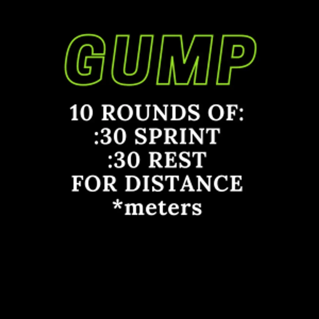 The word gump is on a black background