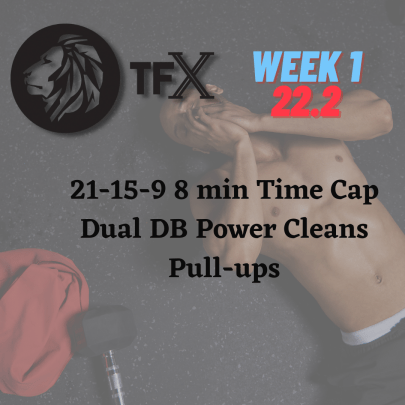 A tfx week 1 22 dual db power cleans pull-ups