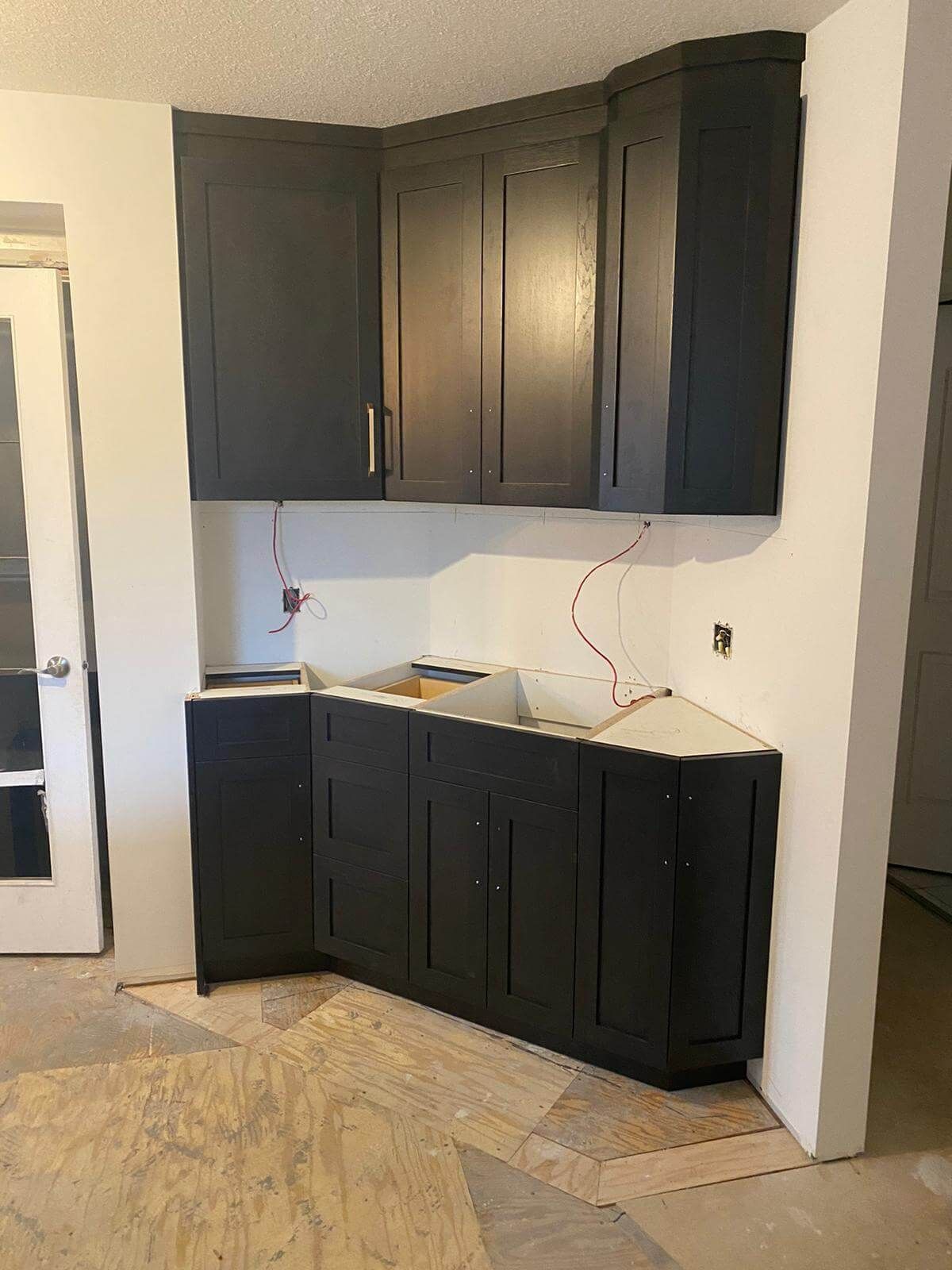 Black cabinets construction