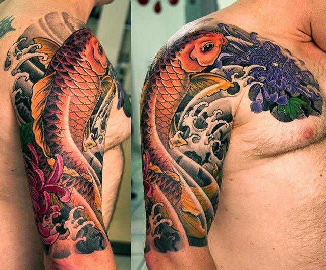 Japanese Tattoo Sleeve. Half Sleeve Tattoo
