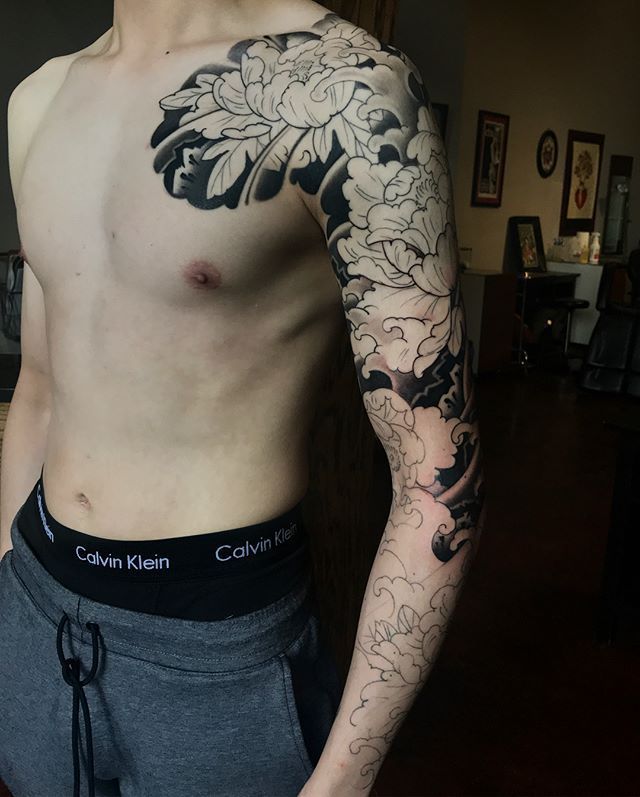 Japanese tattoo Koi full sleeve