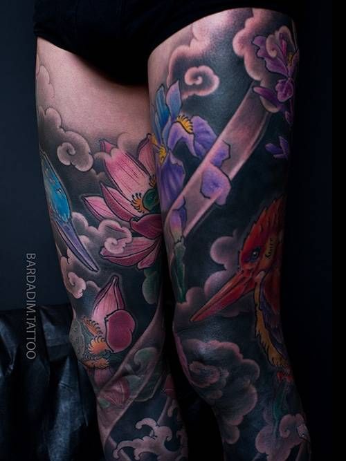 Japanese Leg Sleeve Tattoos