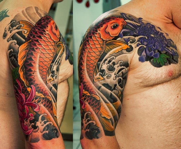 Koi Fish Tattoo Half Sleeve