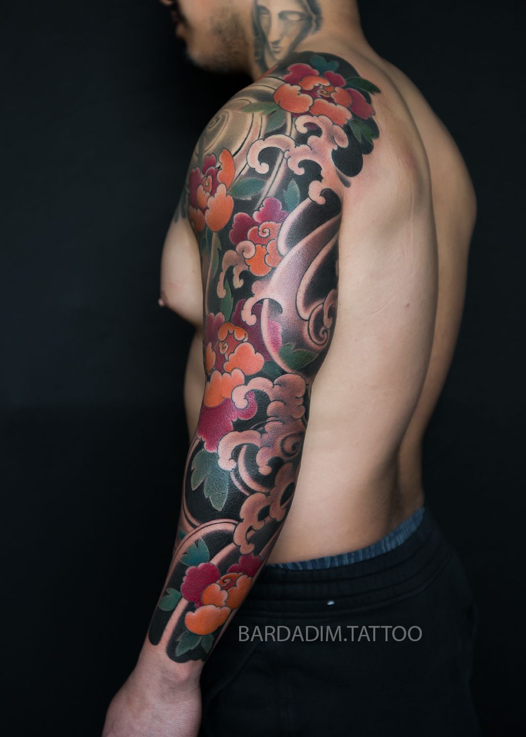 Peonies-and-waves-Japanese_Tattoo_Bardadim