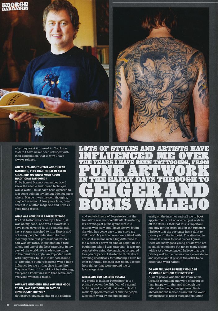 A magazine article about geiger and boris vallejo