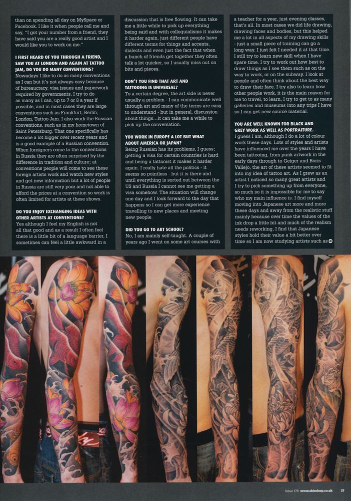 Interview article and photos of our works have been published in Skin Deep magazine # 179/2009, UK.