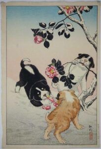 Dogs in Japanese print