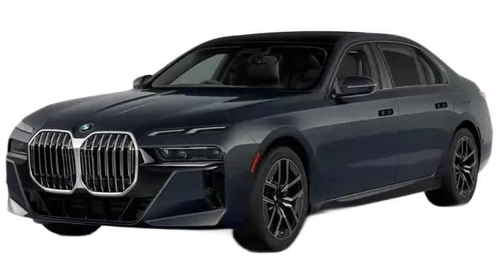 A black bmw 3 series sedan is shown on a white background.