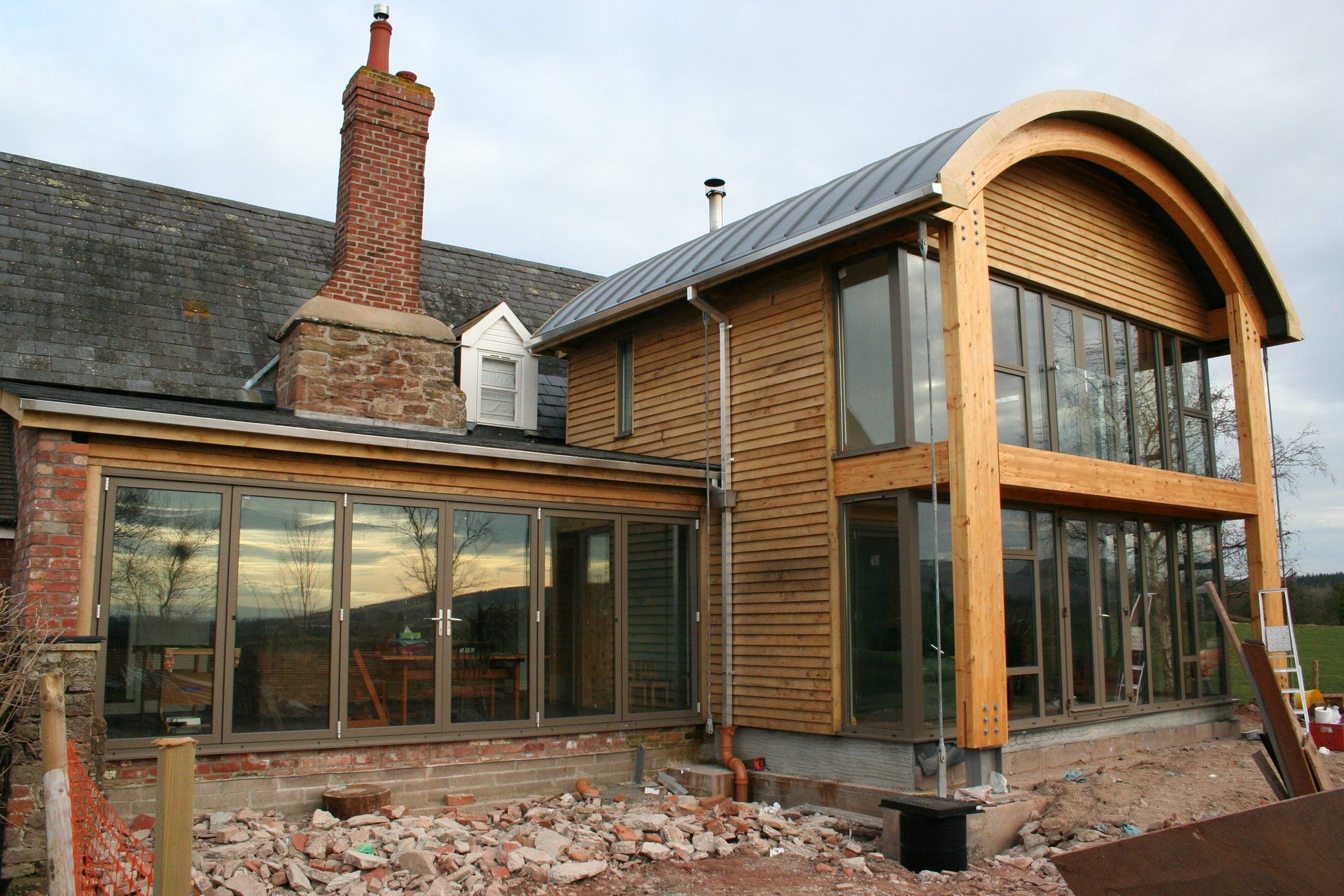 wooden house with windows