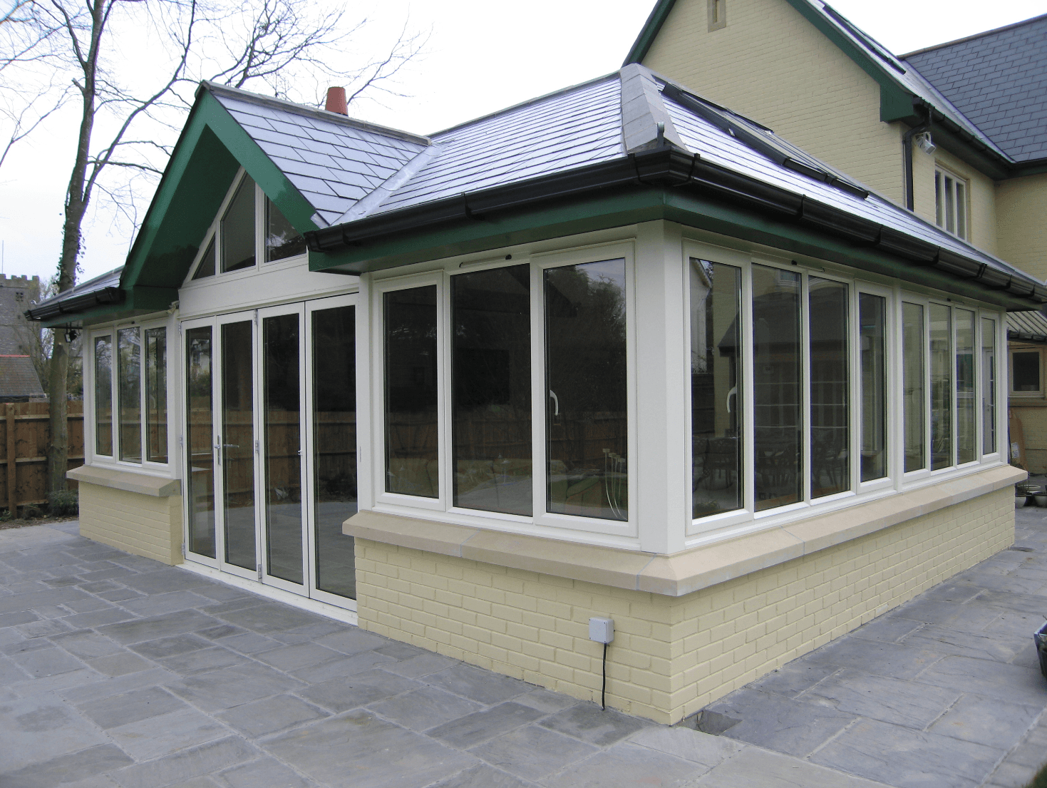 windows covering a whole wall of building