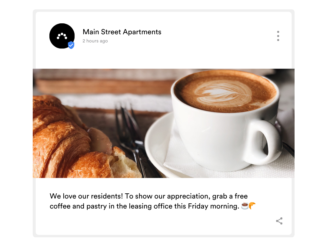 Example Google Business Profile Post for an apartment community