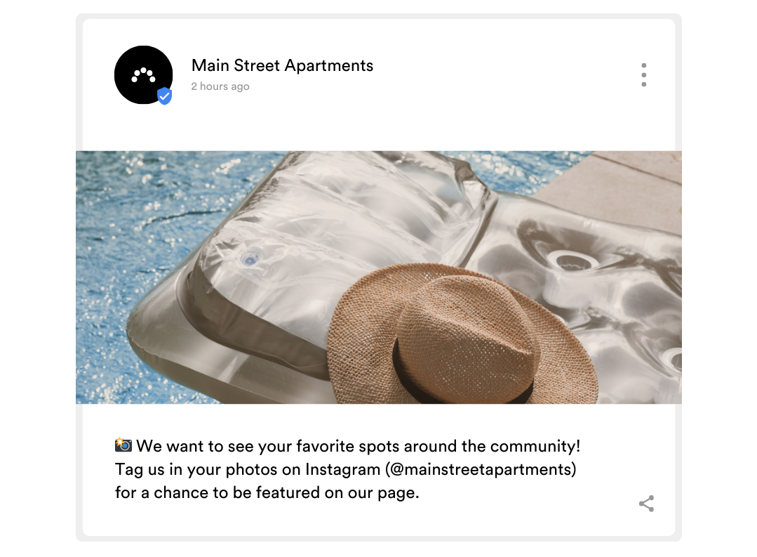 Example Google Business Profile Post for an apartment community