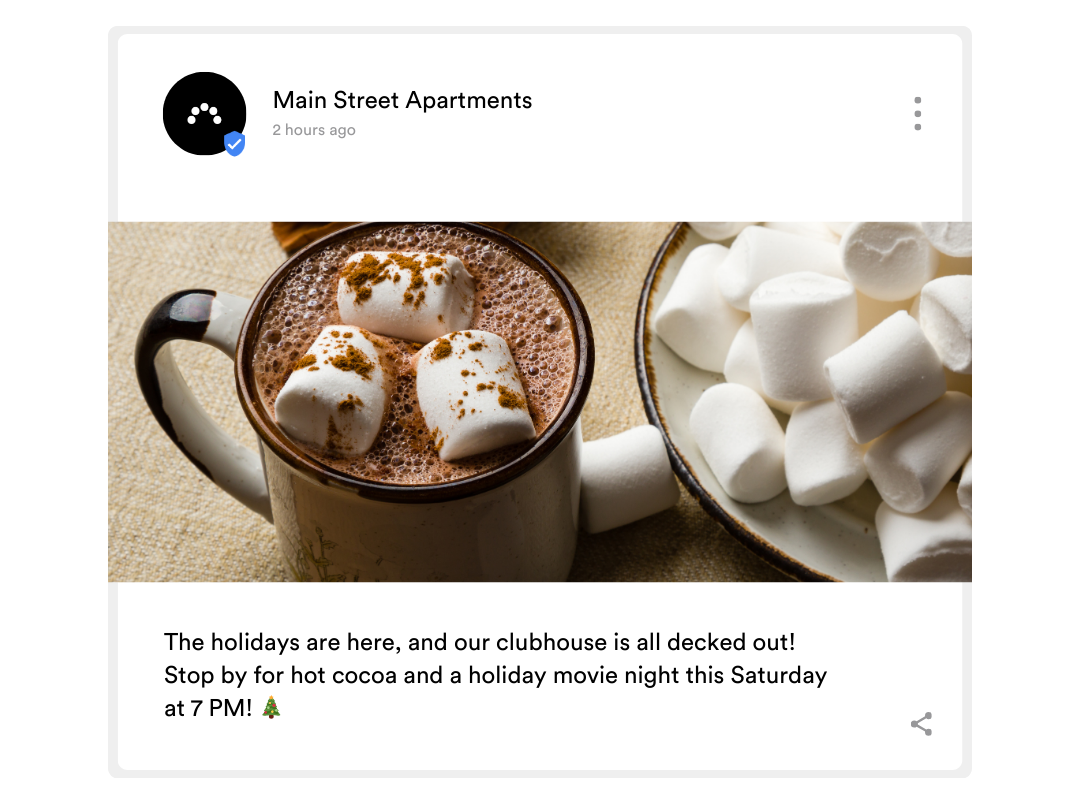 Example Google Business Profile Post for an apartment community