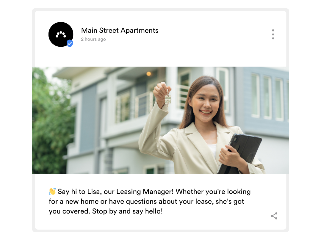 Example Google Business Profile Post for an apartment community