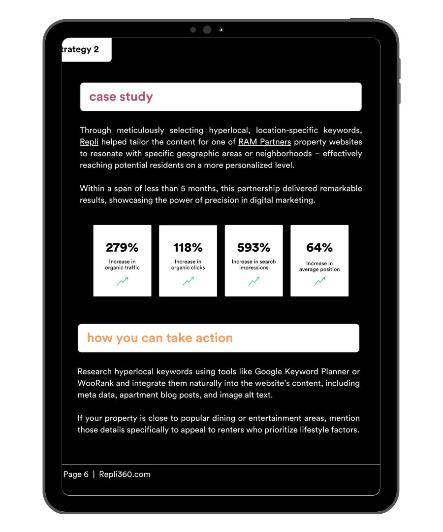 A tablet is open to a page that says `` how you can take action ''.