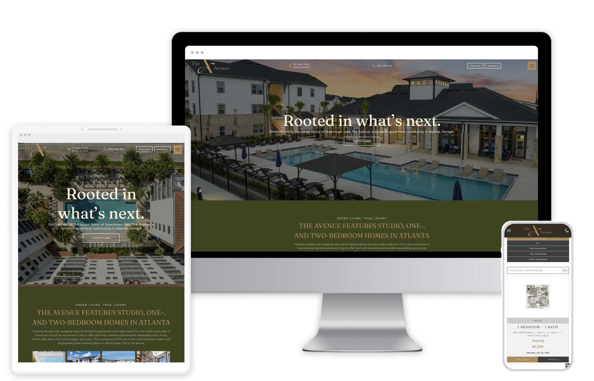 Avenue Property Website Theme on Tablet and Mobile