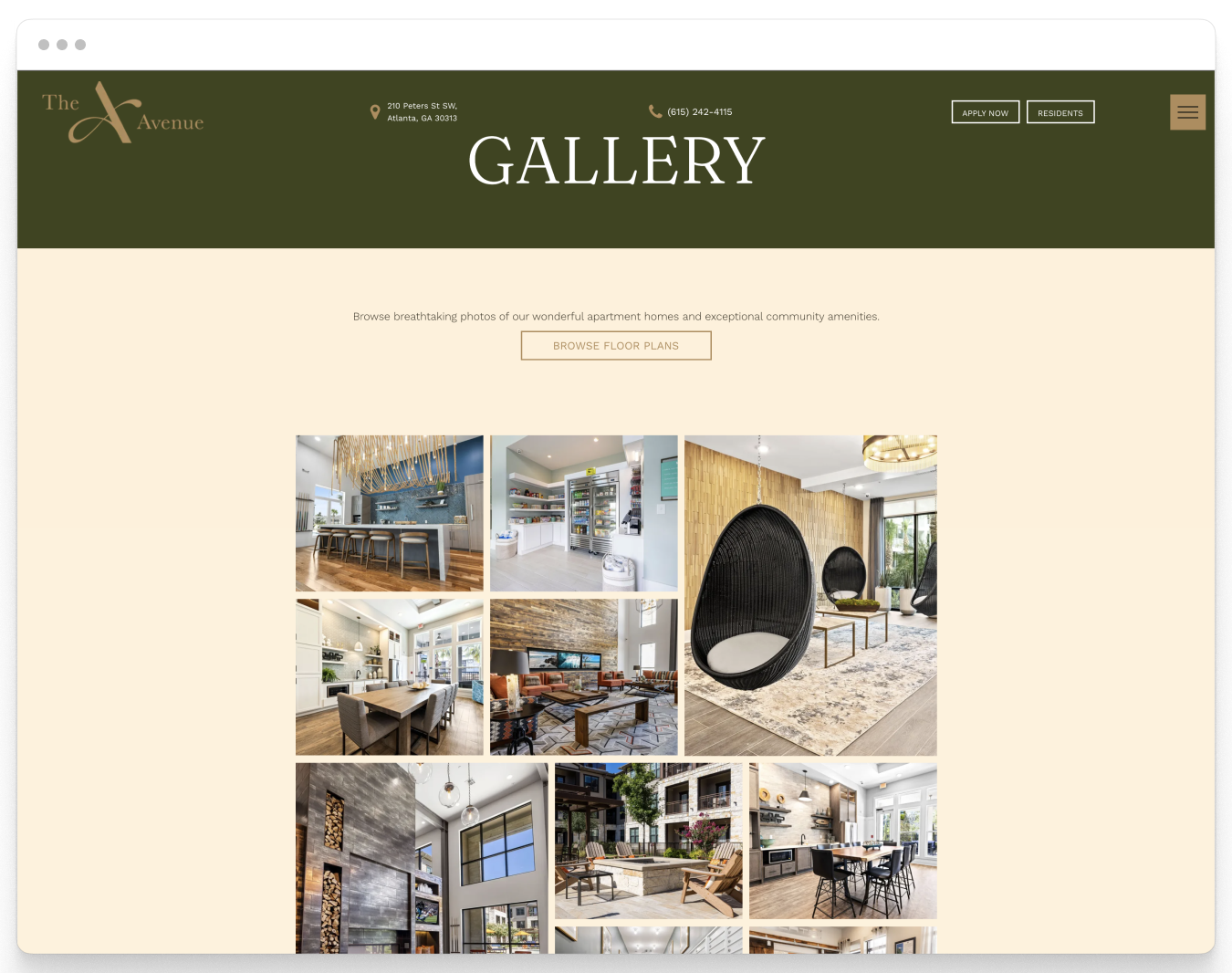 Gallery Page of Avenue Property Website Theme