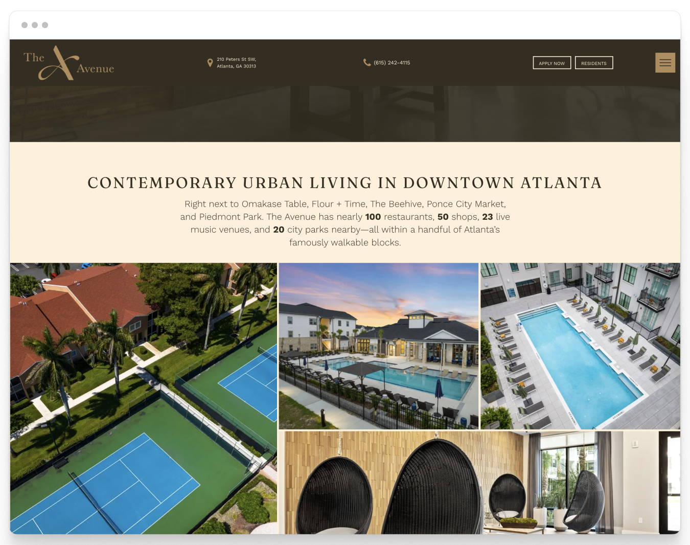 Neighborhood Section of Avenue Property Website Theme